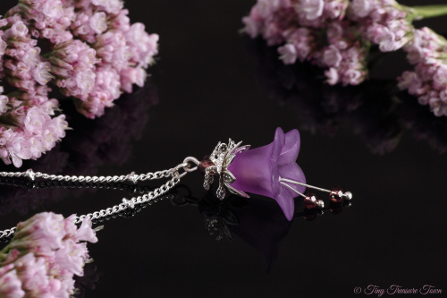 Feenblumen Halskette Farben Silber Lila-31