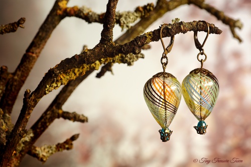 Heißluftballon Ohrringe Bronze Multicolor Transparent-31