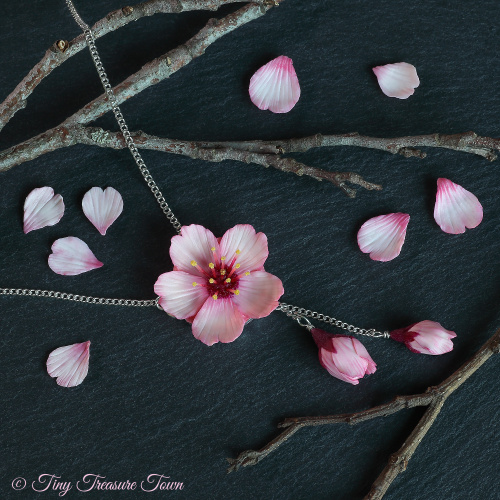 Blütenzauber Halskette "Kirschblüten" Für Uta-31