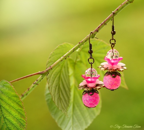 Geheimer Garten Ohrringe Farben Bronze Pink Rosa-31