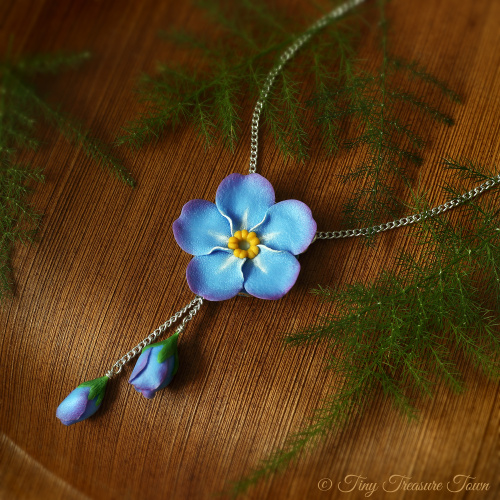 Blütenzauber Halskette "Vergissmeinnicht" Für Tanja-31