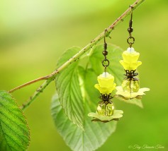 Geheimer Garten Ohrringe - Farben Bronze Gelb