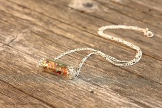 Magische Flöckchen Kette - Metallisch bunt und silberfarben - Kleines Röhrchen