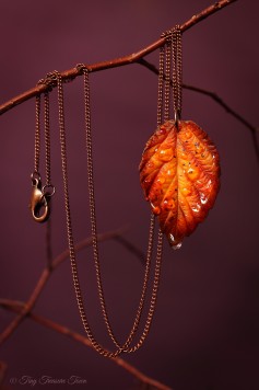 Handgemachte "Waldgeheimnis" Blatt Halskette - Indian Summer