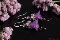 Feenblumen Ohrringe - Farben Silber Lila
