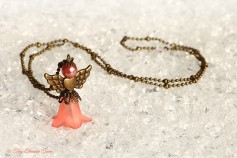 Schutzengel Kette - Lachsfarben