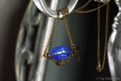 Luftschiff Halskette - Bronzefarben Blau Transparent
