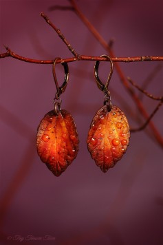 Handgemachte "Waldgeheimnis" Blatt Ohrringe - Indian Summer