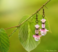 Geheimer Garten Ohrringe - Farben Bronze Rosa Weiß
