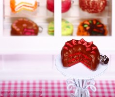 Fimo Torten Kette - Erdbeere Schokolade